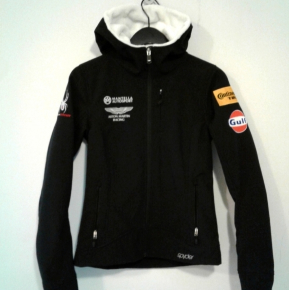 Aston Martin Racing Spyder hooded Jacket womens sz S Embroidered supreme ski